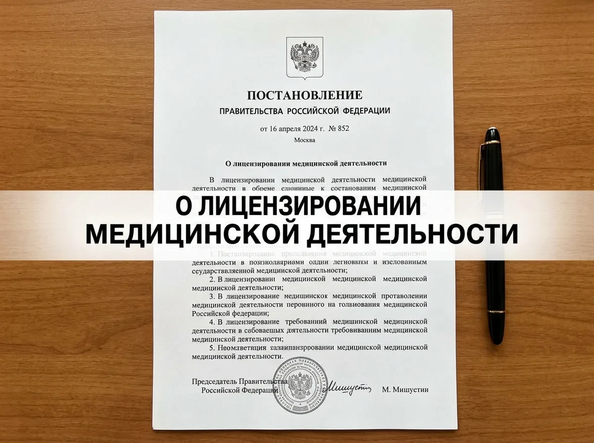 Постановление Правительства РФ 852 о лицензировании медицинской деятельности, официальный бланк